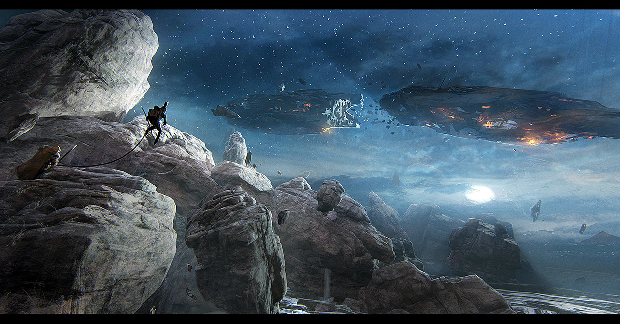 'Torch From The Sky' was created as an experiment in Unreal Engine workflows © Geoffrey Ernault